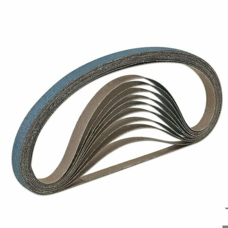 CGW ABRASIVES File Narrow Coated Abrasive Belt, 1/2 in W x 18 in L, 36 Grit, Medium Grade, A3 Aluminum Oxide Abras 61033